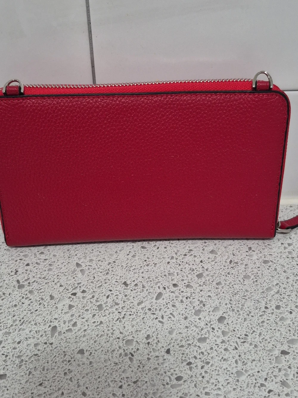 Danier Vibrant Red Leather Clutch/Wallet - Picture 2 of 6